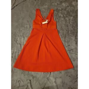 Anthropologie HD in Paris Orange Fit & Flare Dress NWT Size 4